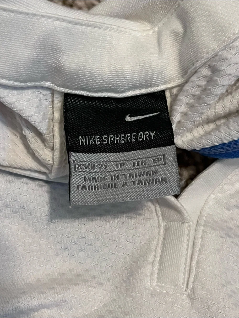 Nike White Sleeveless Polo Tank with Blue Accents